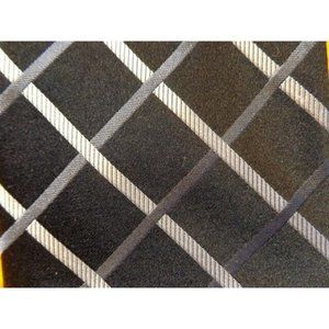 DONALD TRUMP ~ MENS SILK DRESS SHIRT SUIT TIE ~ BLACK GRAY SILVER CHECK ~ 59"